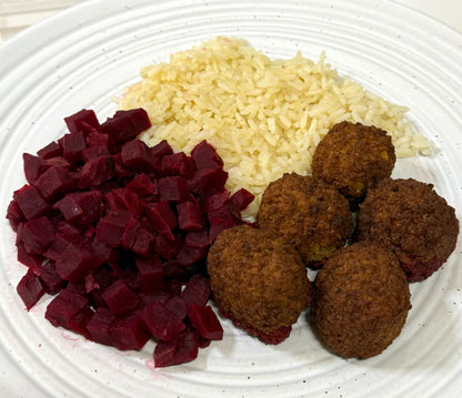 Baked Falafel with Rice and Beets