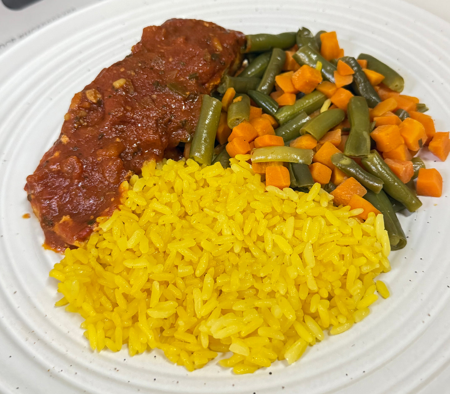 Baked Fish Oreganata with Rice and Vegetable Blend